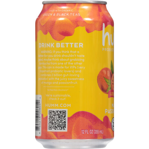 Humm Probiotic Less Sugar Mango Passionfruit Kombucha