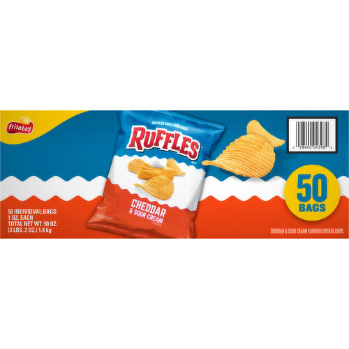 Ruffles Potato Chips, Cheddar & Sour Cream Flavored