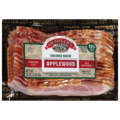Hempler's Bacon, Center Cut, Applewood, Uncured