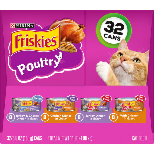 Friskies Cat Food, Poultry, In Gravy