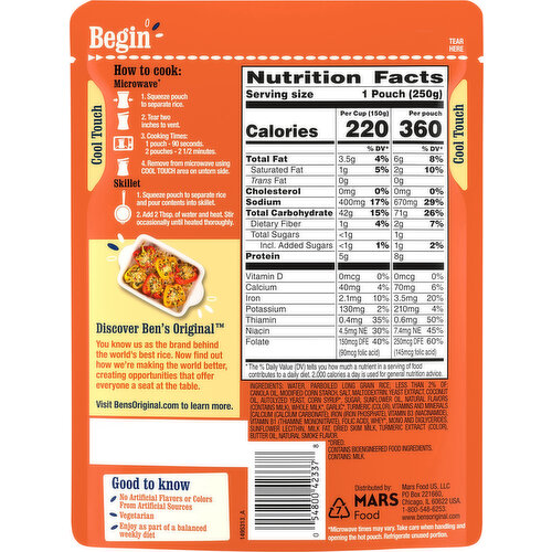 Ben's Original Ready Rice, Butter & Garlic Flavored