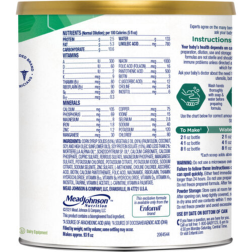 Enfamil Infant Formula, Soy Based Powder with Iron, Simply Plant-Based, 0-12 Months