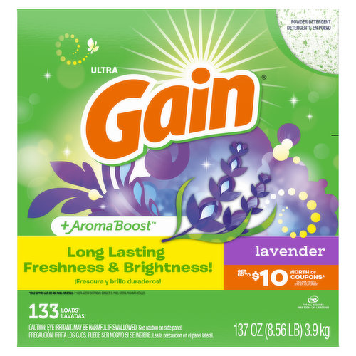 Gain Laundry Detergent Powder, Lavender, 133 Loads, 137 oz