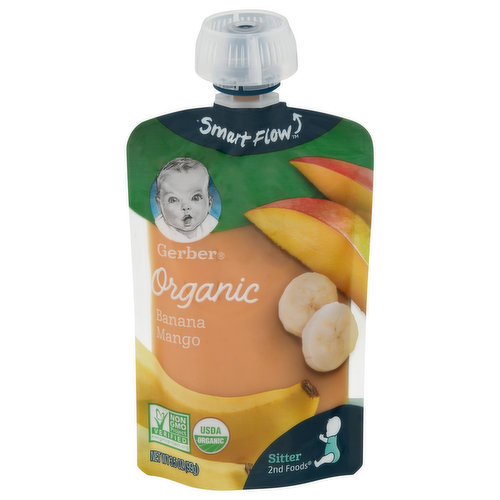 Gerber Banana Mango, Organic, Sitter 2nd Foods