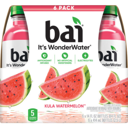 Bai Beverage, Kula Watermelon, Antioxidant, 6 Pack