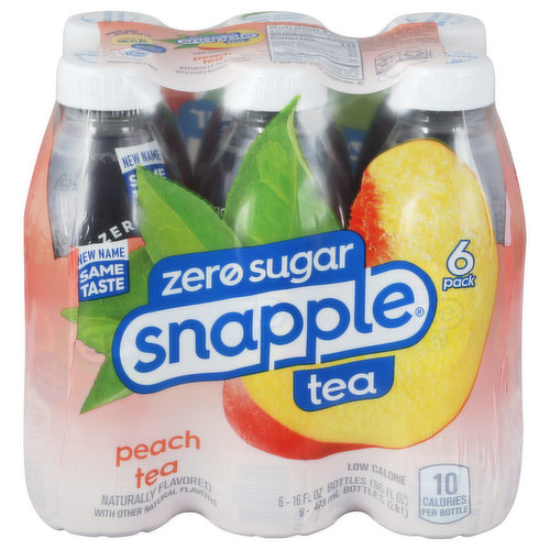 Snapple Tea, Zero Sugar, Peach, 6 Pack