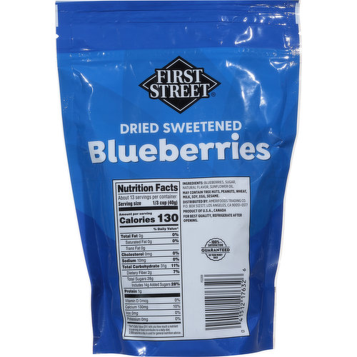 First Street Blueberries, Dried, Sweetened