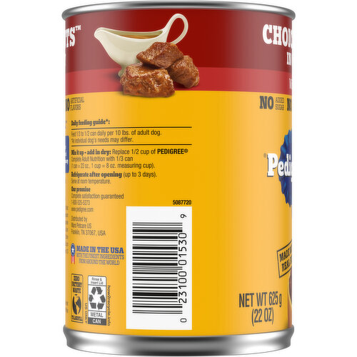 Pedigree Food for Dogs, with Beef, Choice Cuts in Gravy