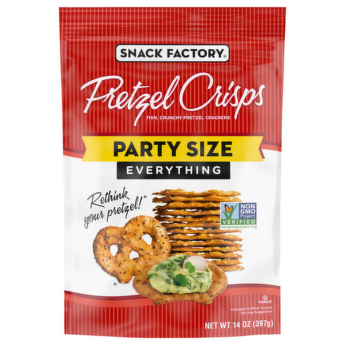 Snack Factory Pretzel Crisps, Everything, Party Size