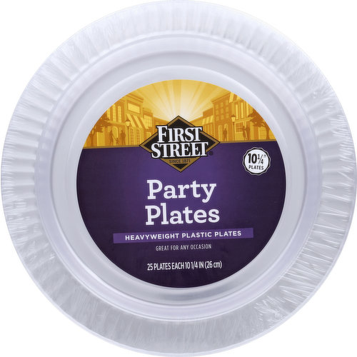 First Street Plastic Plates, Heavyweight, Party, 10-1/4 Inches
