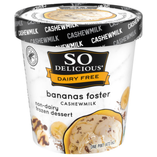 So Delicious Dairy Free Frozen Dessert, Non-Dairy, Banana Foster, Cashewmilk