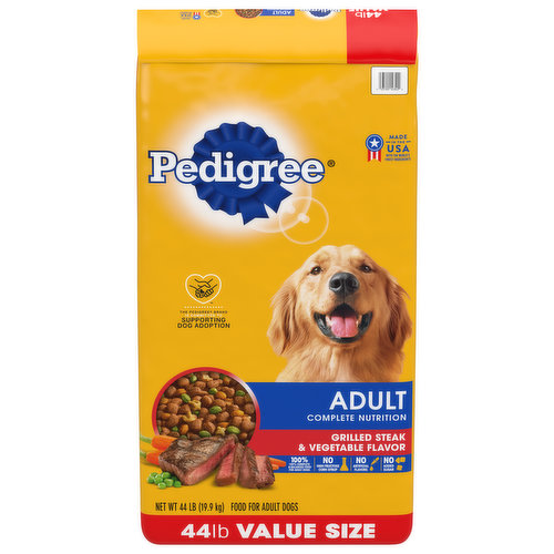 Pedigree Food for Dogs, Grilled Steak & Vegetable Flavor, Adult, Value Size