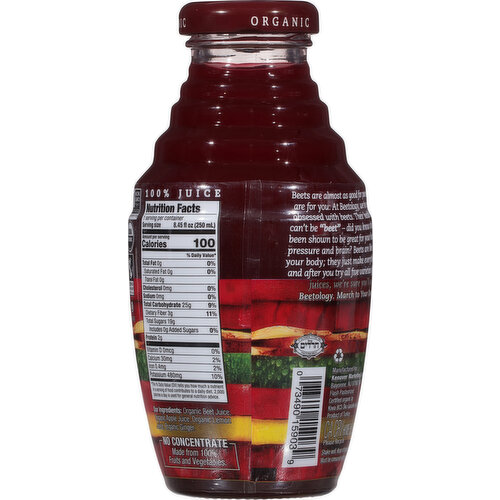 Beetology 100% Juice, Beet + Lemon + Ginger, Cold Pressed, Organic