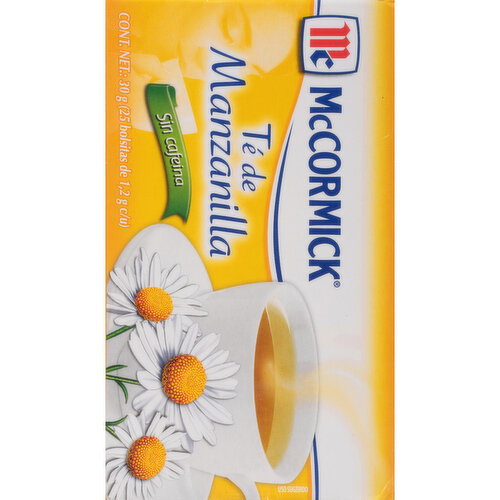 McCormick 25 Count Box Caffeine Free Chamomile Tea Bags