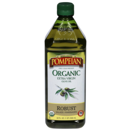 Pompeian Olive Oil, Organic, Extra Virgin, Robust