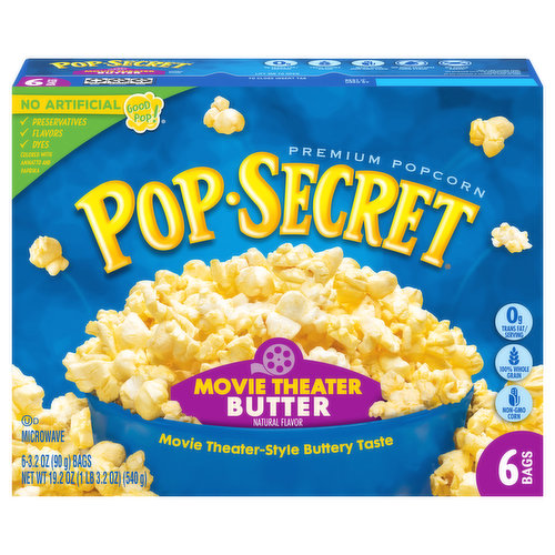 Pop-Secret Popcorn, Premium, Movie Theater Butter