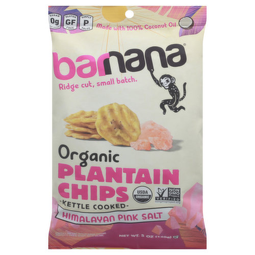 Barnana Plantain Chips, Organic, Himalayan Pink Salt, Kettle Cooked