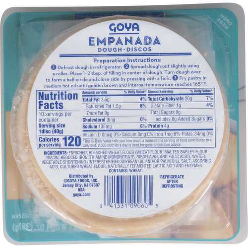 Goya Frying Discs 5 Inch Empanada