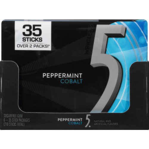 5 Gum, Sugarfree, Peppermint Cobalt