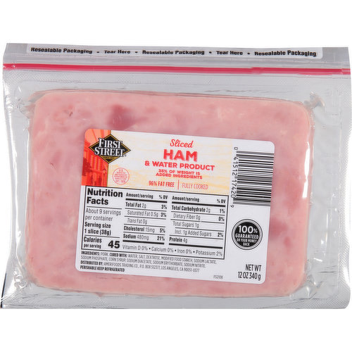 First Street Ham & Water Product, Sliced