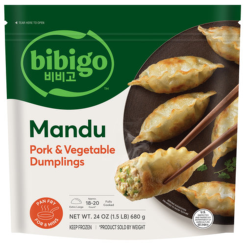 Bibigo Dumplings, Pork & Vegetable, Mandu