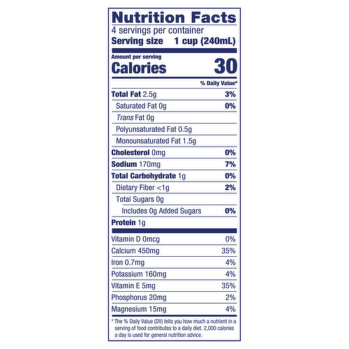 Blue Diamond Dairy-Free Unsweetened Vanilla Almondmilk