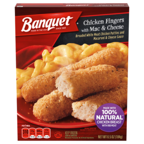 Banquet Chicken Fingers, with Mac & Cheese