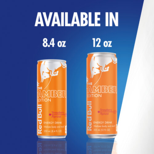 Red Bull Amber Edition Energy Drink, Strawberry Apricot, 80mg Caffeine, 8.4 fl oz