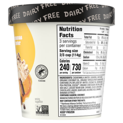 So Delicious Dairy Free Non-Dairy Cashewmilk Bananas Foster Frozen Dessert
