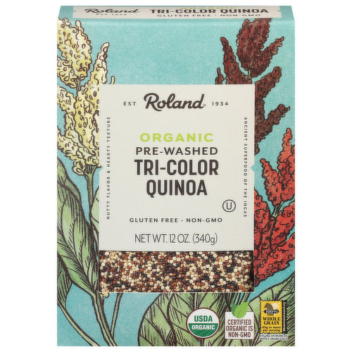 Roland Quinoa, Organic, Tri-Color, Pre-Washed