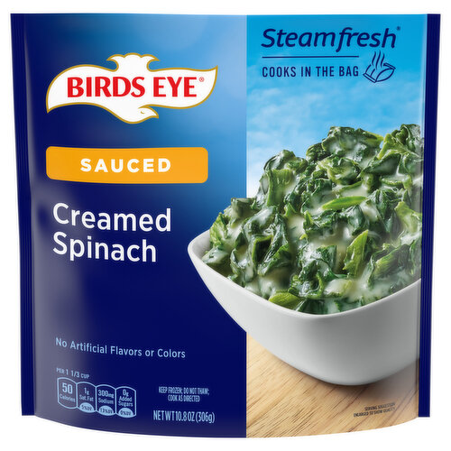 Birds Eye Spinach, Creamed, Sauced