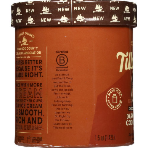 Tillamook Ice Cream, Dark Chocolate Cookies & Cream