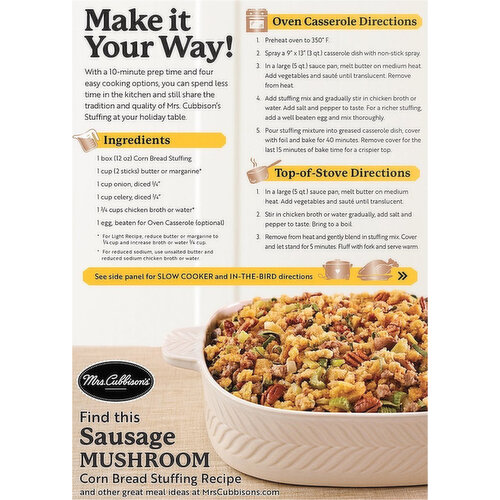 Mrs. Cubbison's Stuffing, Seasoned, Corn Bread