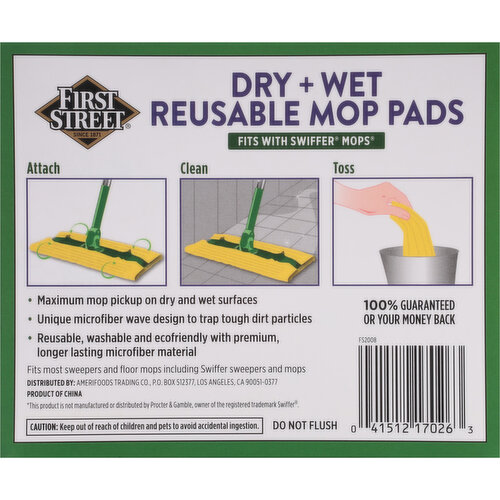 First Street Dry + Wet Reusable Mop Pads