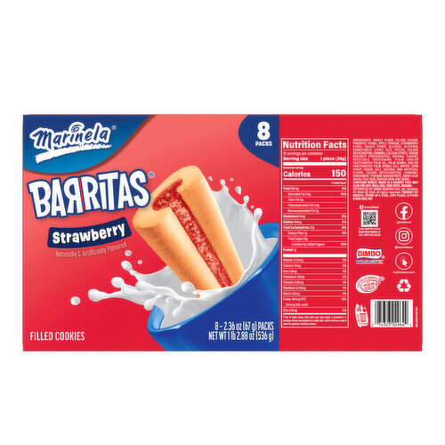 Marinela Fresa Strawberry Filled Cookies, 8 packs, 18.88 oz