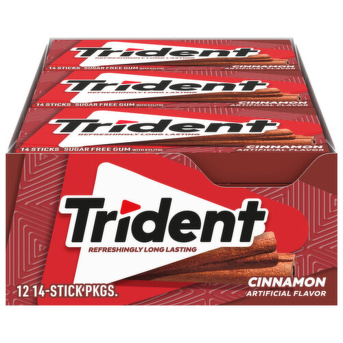 Trident Gum, Sugar Free, Cinnamon