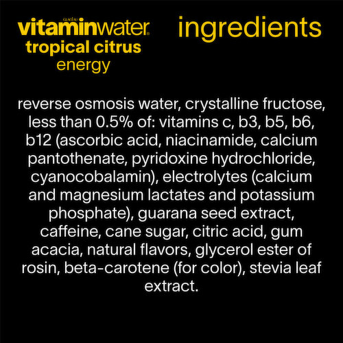 vitaminwater Energy Tropical Citrus Nutrient Enhanced Flavored Water Beverage