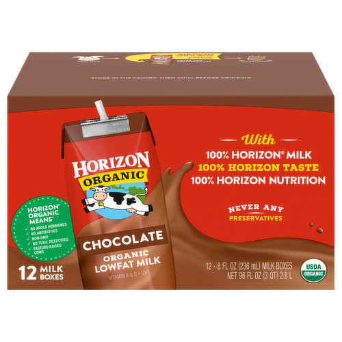 Horizon Organic Milk, Low Fat, Organic, Chocolate