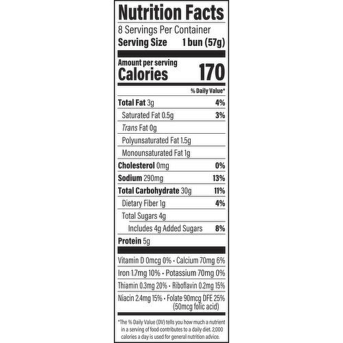 Ball Park Everything Pre-sliced Burger Buns, 8 count, 16 oz