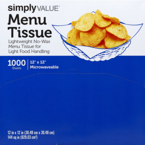 Simply Value Menu Tissue, Microwaveable