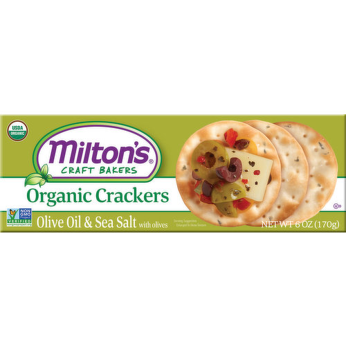 Miltons Crackers, Organic, Olive Oil & Sea Salt with Olives