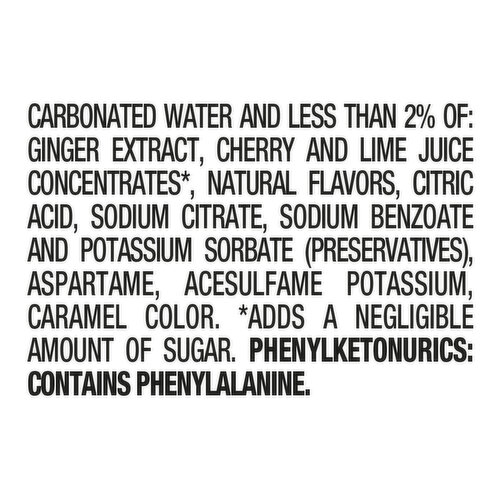 Canada Dry Zero Sugar Cherry Fruit Splash Ginger Ale