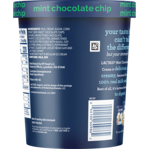 Lactaid Lactose Free Mint Chocolate Chip Ice Cream