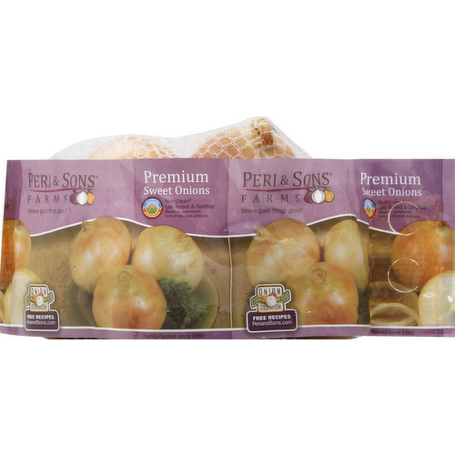 Peri & Sons Farms Sweet Onions, Premium, Medium Yellow