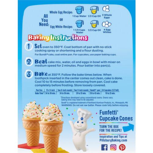 Pillsbury Cake & Cupcake Mix, with Candy Bits, Premium
