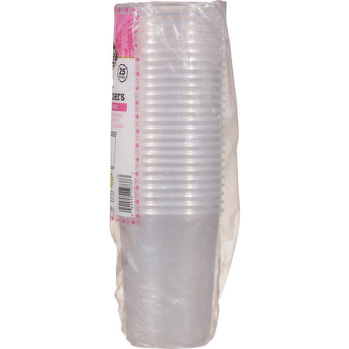 First Street Deli Containers, Clear Plastic, 32 Ounce