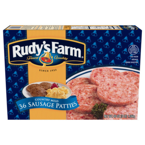 Rudy's Farm Sausage Patties, Country Mild