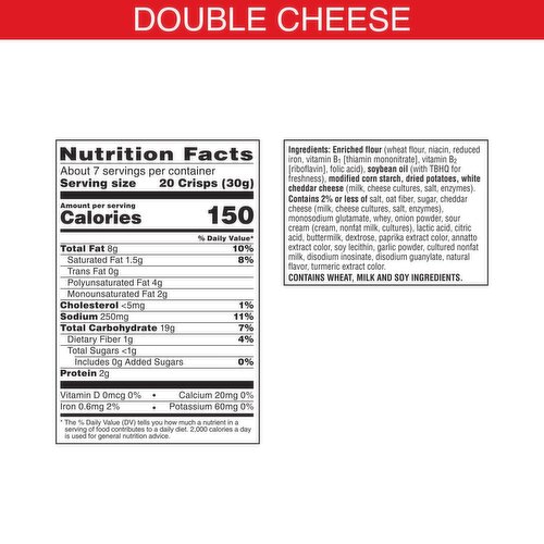 Cheez-It Cheese Cracker Chips, Double Cheese