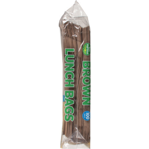 Sun Harvest Lunch Bags, Brown, Paper