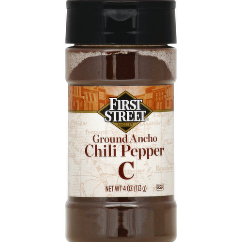 First Street Chili Pepper, Ancho, Ground